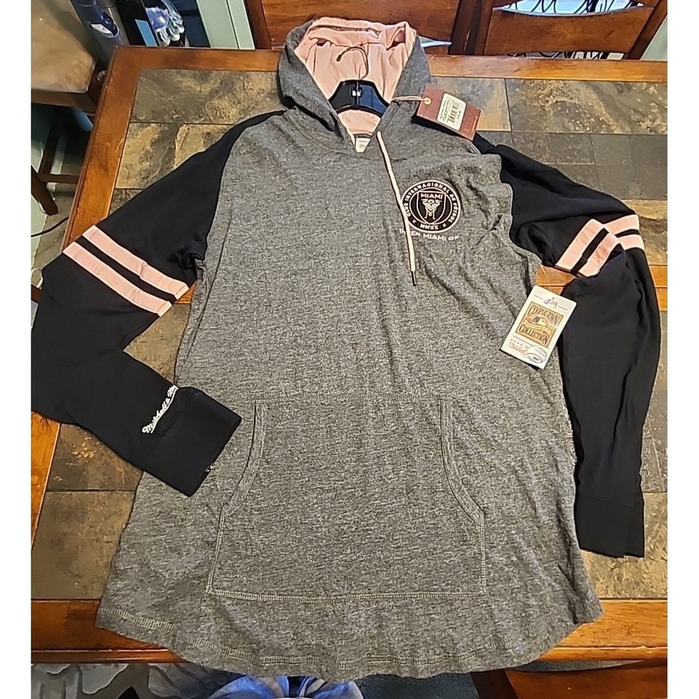 MITCHELL & NESS Lightweight Hoodie INTER MIAMI CF Futbol NWT Mens XL Cooperstown